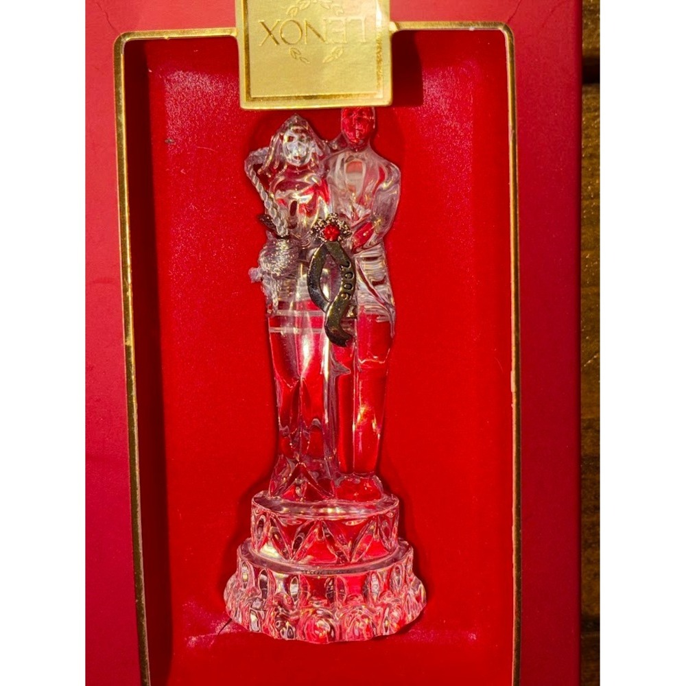 Lenox 2006 Bride and Groom Wedding Crystal Ornament Anniversary Dated Boxed